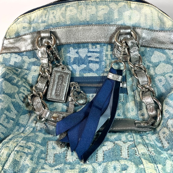 Coach Rare Denim Monogram Poppy Shoulder/Crossbody A1176-16990, Refurbished - Picture 6 of 17